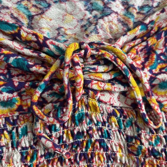 Urban Outfitters | Colourful floral smocked long sleeve crop top Size Medium - Picture 5 of 13